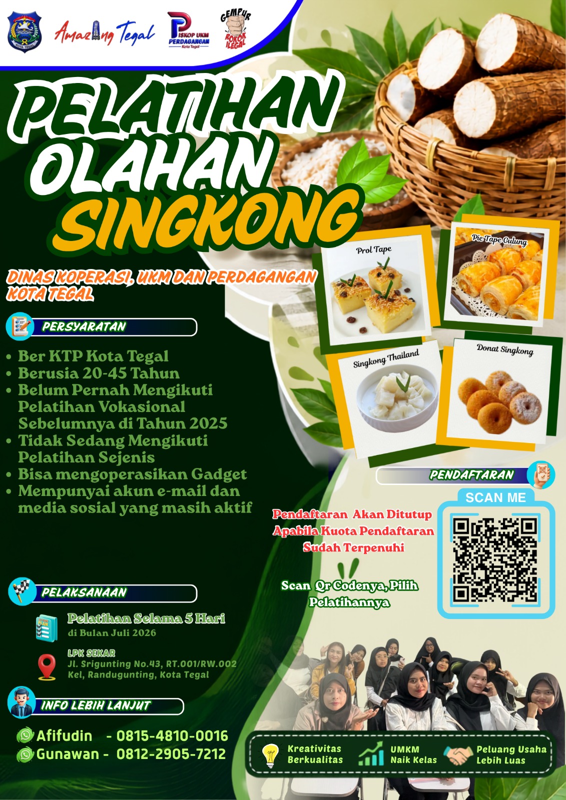 Pelatihan Aneka Olahan Pangan dari Bahan Singkong